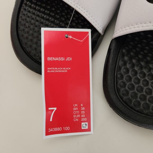Nike Unisex Benassi JDI Sport Sandal, White/Black/Black, 7 US Men main image 4
